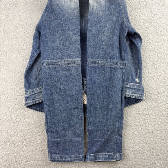 Guess Jacket Womens Extra Small XS Blue Sveva Denim Jean Lace Trim Distressed - Picture 8 of 11